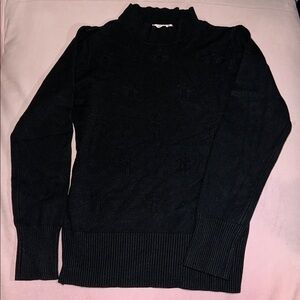 Black Women's Ribbed Mock Neck Sweater